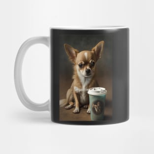 Tired Chihuahua with Coffee Print Mug